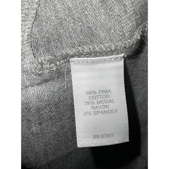 J. Jill Pure J. Jill Gray V Neck Pima Cotton Stretch Shirt Dress Pockets Medium - Picture 8 of 9